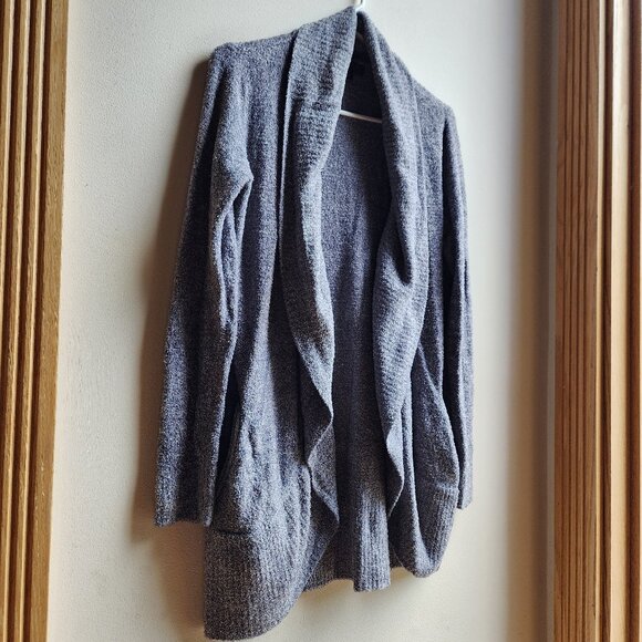 Barefoot Dreams Blue/Gray Angled Open Cardigan Sizze XS/S - Picture 4 of 16